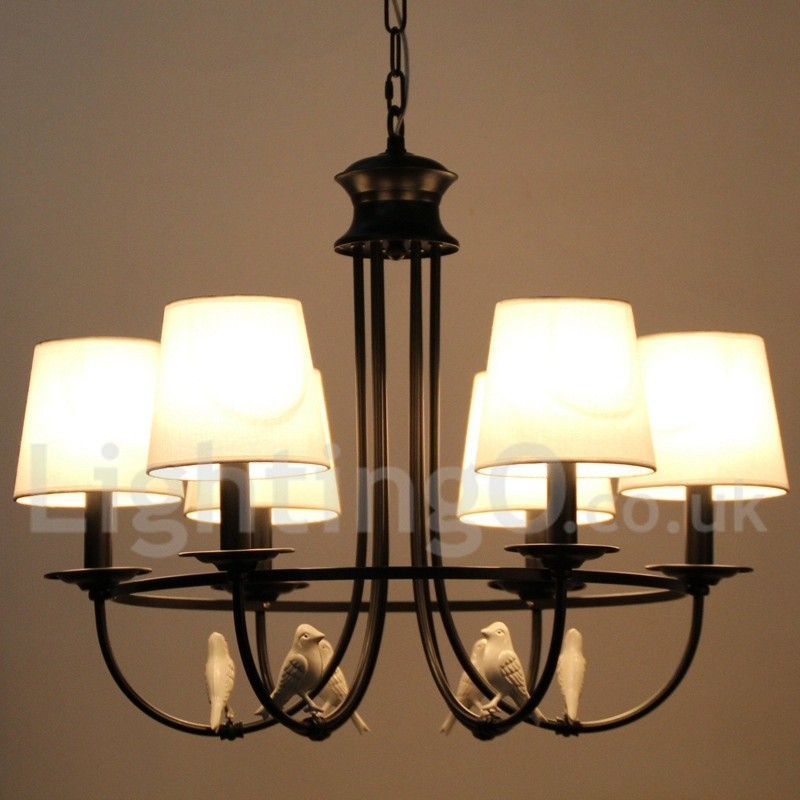 Lámpara de araña de 6 luces estilo mediterráneo, estilo rústico contemporáneo, estilo vela, color negro retro