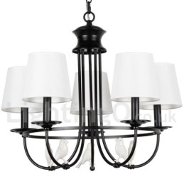 Lámpara de araña de 5 luces estilo mediterráneo, estilo rústico contemporáneo, estilo vela, color negro retro