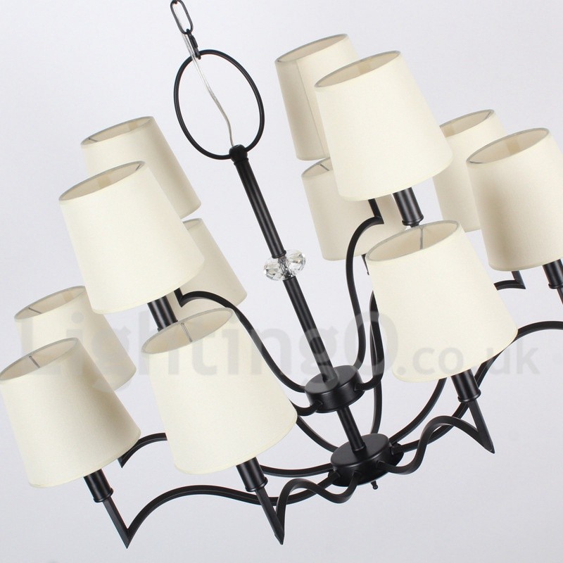 Lámpara de araña moderna contemporánea de 12 luces estilo vela