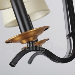 Lámpara de araña contemporánea retro de 8 luces en color negro