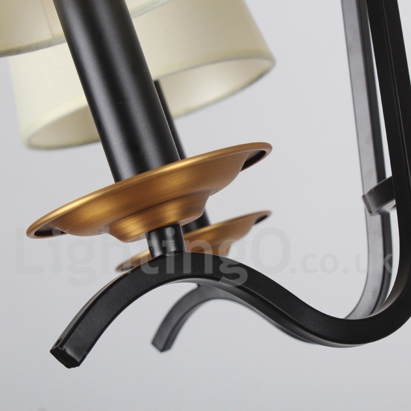 Lámpara de araña contemporánea retro de 8 luces en color negro