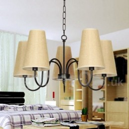 Lámpara de araña estilo vela contemporánea retro de 5 luces