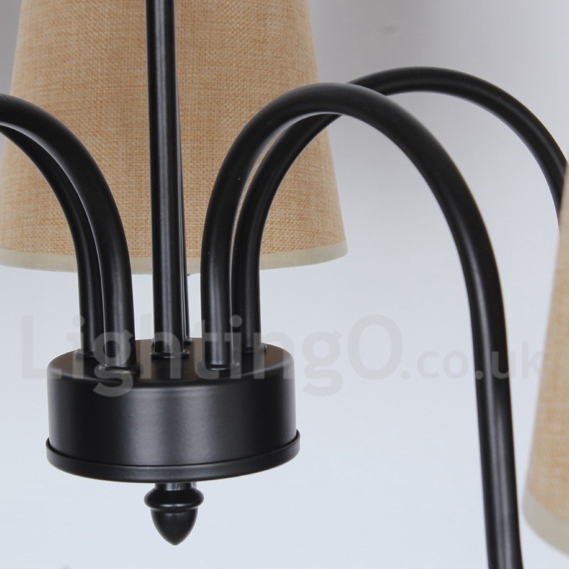 Lámpara de araña estilo vela contemporánea retro de 5 luces