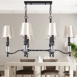 Lámpara de araña de 6 luces, estilo rústico, negro, retro y contemporáneo.