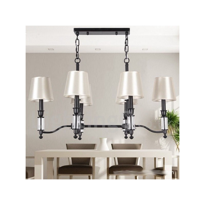 Lámpara de araña de 6 luces, estilo rústico, negro, retro y contemporáneo.