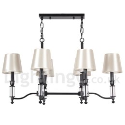 Lámpara de araña de 6 luces, estilo rústico, negro, retro y contemporáneo.