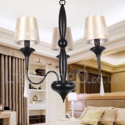 Lámpara de araña de 3 luces estilo mediterráneo con forma de vela
