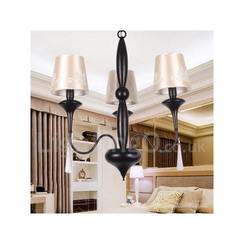 Lámpara de araña de 3 luces estilo mediterráneo con forma de vela