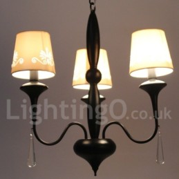 Lámpara de araña de 3 luces estilo mediterráneo con forma de vela
