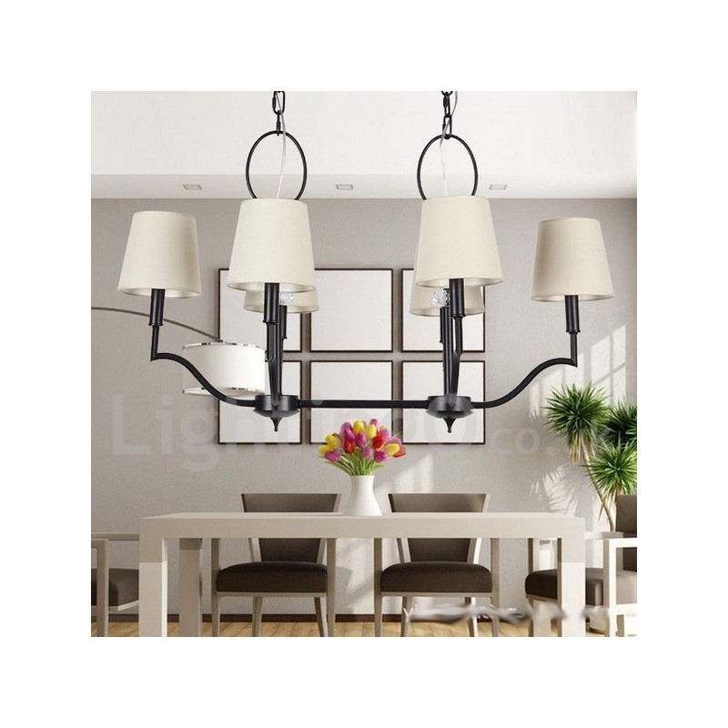 Lámpara de araña moderna contemporánea de 6 luces estilo vela