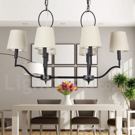 Lámpara de araña moderna contemporánea de 6 luces estilo vela Lámpara de araña moderna contemporánea de 6 luces estilo vela