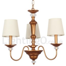 Lámpara de araña estilo vela retro de 3 luces