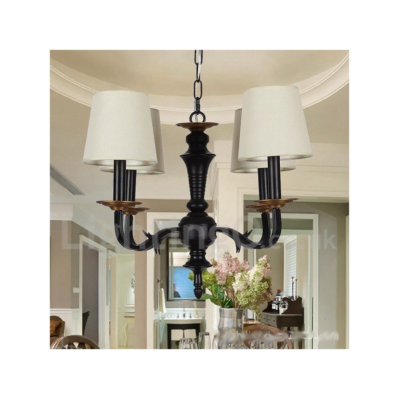 Lámpara de araña estilo vela retro de 4 luces