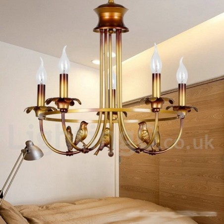 Lámpara de araña estilo vela retro de 5 luces Lámpara de araña estilo vela retro de 5 luces