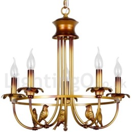Lámpara de araña estilo vela retro de 5 luces
