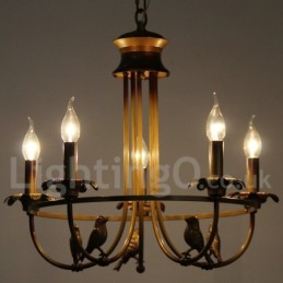 Lámpara de araña estilo vela retro de 5 luces