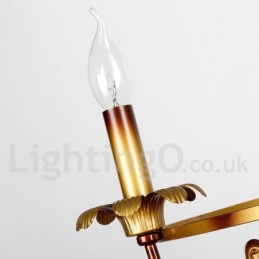 Lámpara de araña estilo vela retro de 5 luces