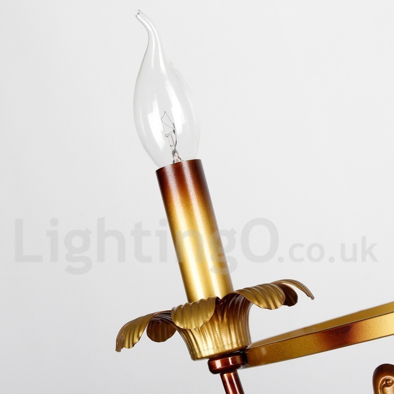 Lámpara de araña estilo vela retro de 5 luces