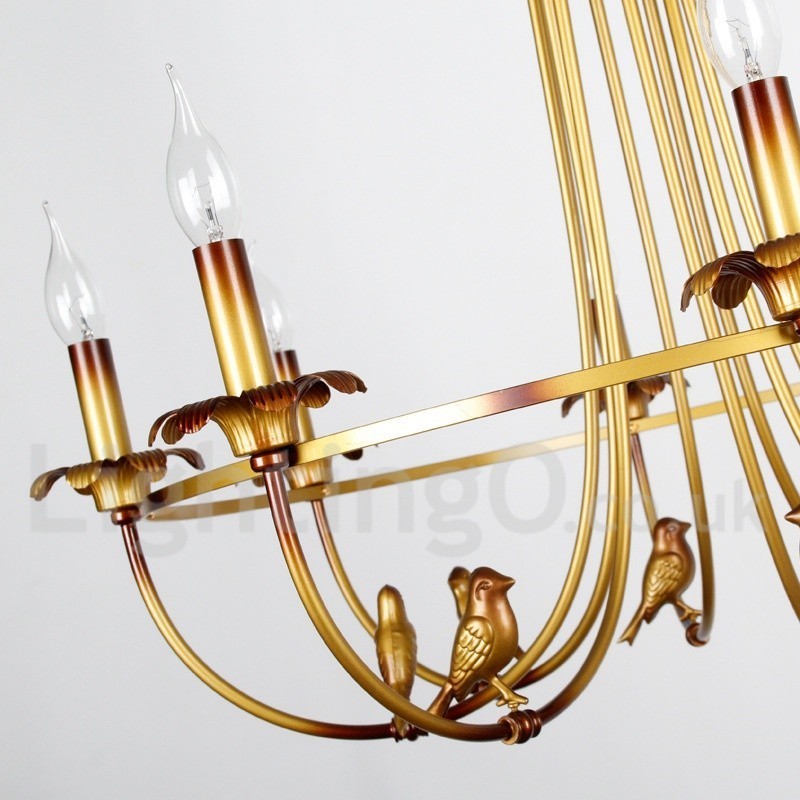Lámpara de araña estilo vela retro de 5 luces