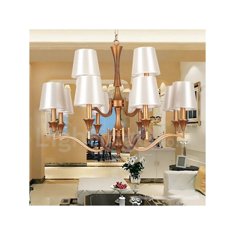 Lámpara de araña estilo vela de 12 luces estilo mediterráneo
