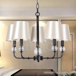 Lámpara de araña de 5 luces, estilo rústico, retro, negro, contemporánea, estilo vela