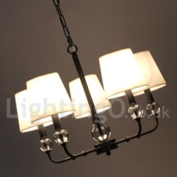 Lámpara de araña de 5 luces, estilo rústico, retro, negro, contemporánea, estilo vela