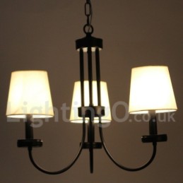 Lámpara de araña contemporánea retro de 3 luces estilo vela negra
