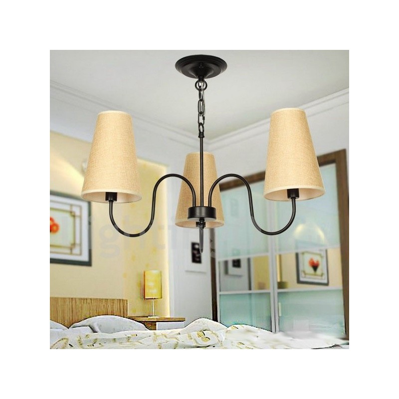 Lámpara de araña de 3 luces estilo mediterráneo retro estilo vela