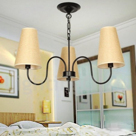 Lámpara de araña de 3 luces estilo mediterráneo retro estilo vela Lámpara de araña de 3 luces estilo mediterráneo retro estilo vela