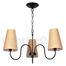 Lámpara de araña de 3 luces estilo mediterráneo retro estilo vela