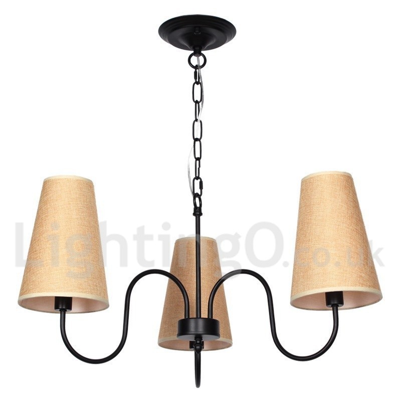 Lámpara de araña de 3 luces estilo mediterráneo retro estilo vela