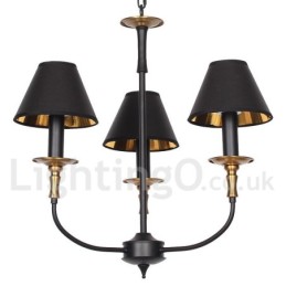 Lámpara de araña de 3 luces estilo vela retro contemporáneo