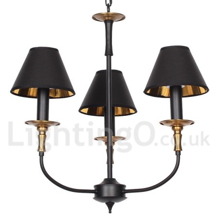 Lámpara de araña de 3 luces estilo vela retro contemporáneo Lámpara de araña de 3 luces estilo vela retro contemporáneo