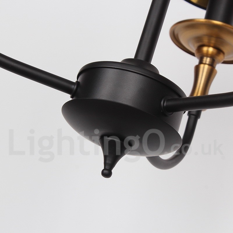 Lámpara de araña de 3 luces estilo vela retro contemporáneo