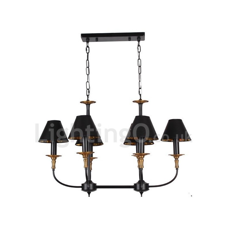 Lámpara de araña estilo vela retro contemporáneo de 6 luces