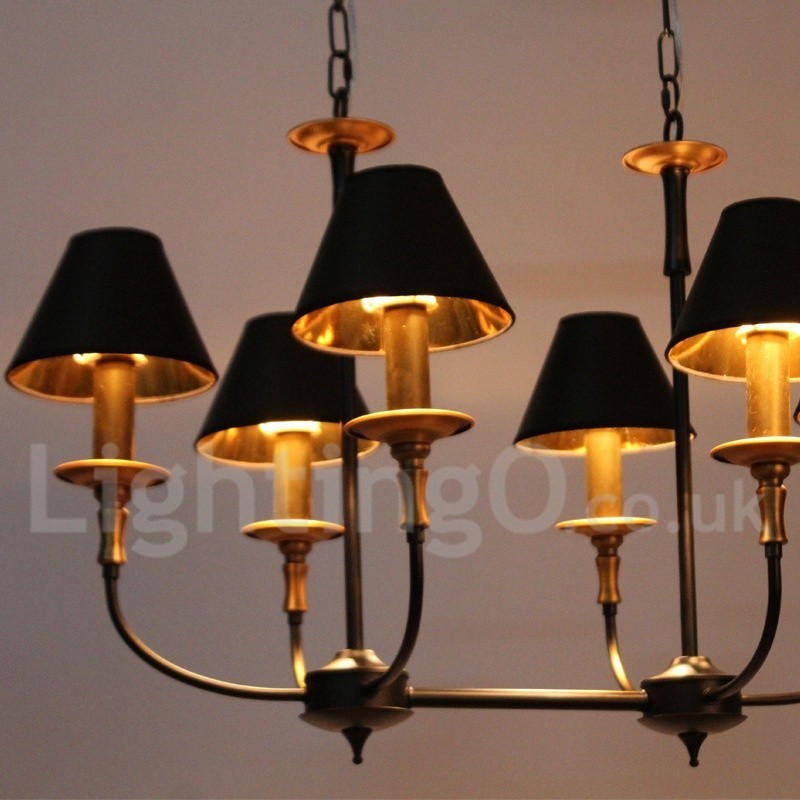 Lámpara de araña estilo vela retro contemporáneo de 6 luces