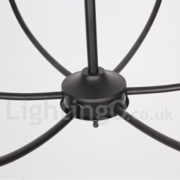 Lámpara de araña estilo vela retro contemporáneo de 6 luces