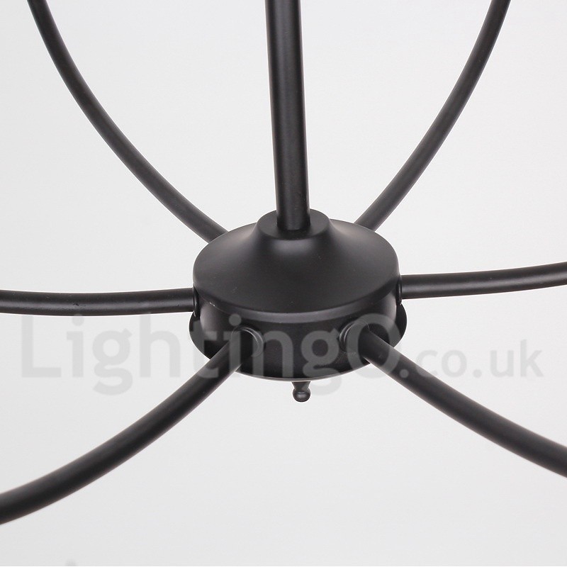 Lámpara de araña estilo vela retro contemporáneo de 6 luces