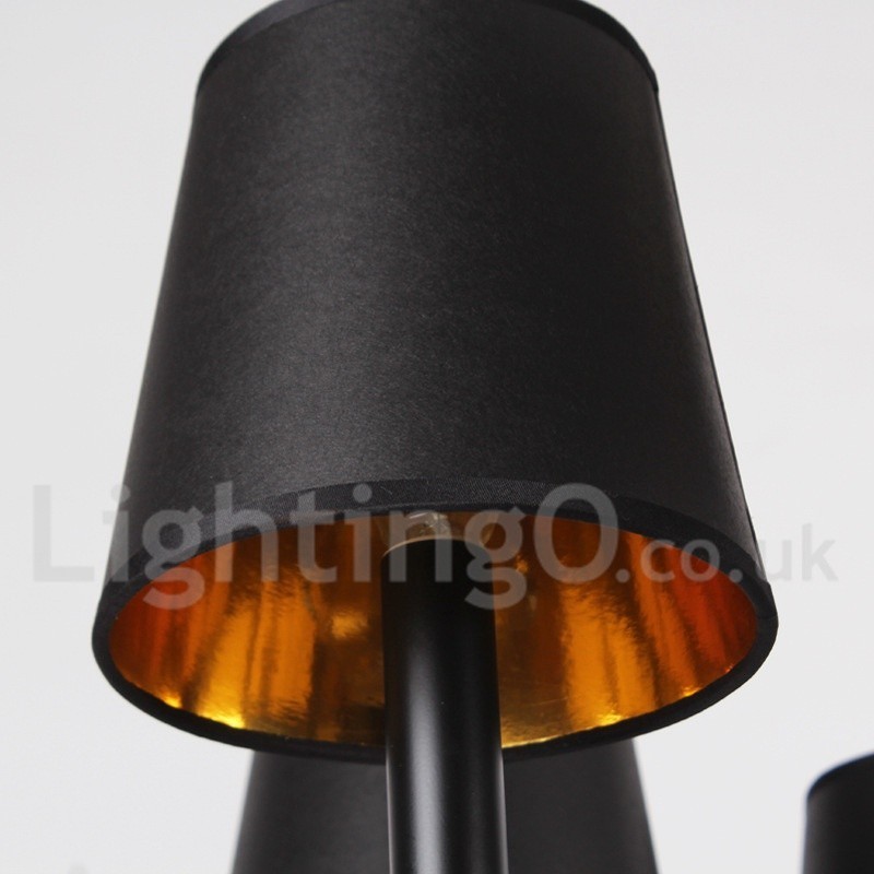 Lámpara de araña estilo vela retro negra de 6 luces