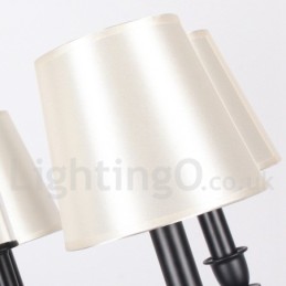 Lámpara de araña grande de 12 luces, estilo retro contemporáneo, estilo vela, de dos niveles y color negro