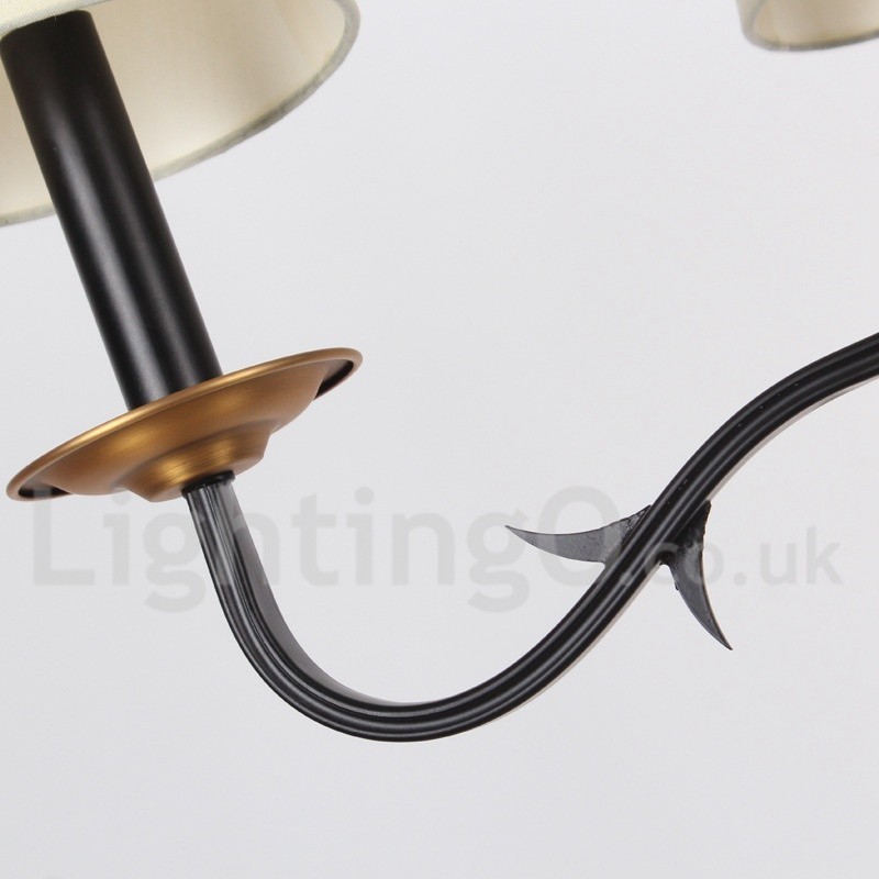 Lámpara de araña de 3 luces estilo retro contemporáneo con forma de vela