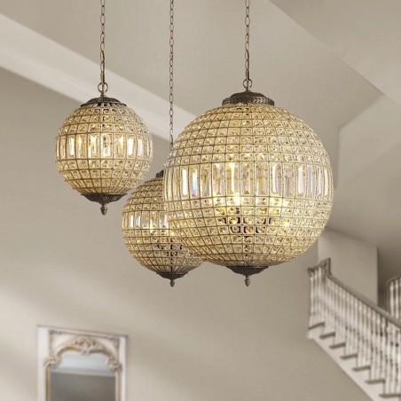 Lámpara colgante de techo de cristal K9 moderna con forma de globo, lámpara de araña para interiores, lámparas de tambor, accesorios de iluminación Lámpara colgante de techo de cristal K9 moderna con forma de globo, lámpara de araña para interiores, lámparas de tambor, accesorios de iluminación
