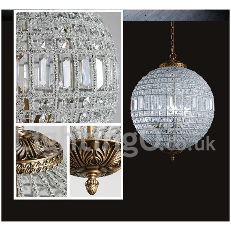 Lámpara colgante de techo de cristal K9 moderna con forma de globo, lámpara de araña para interiores, lámparas de tambor, accesorios de iluminación