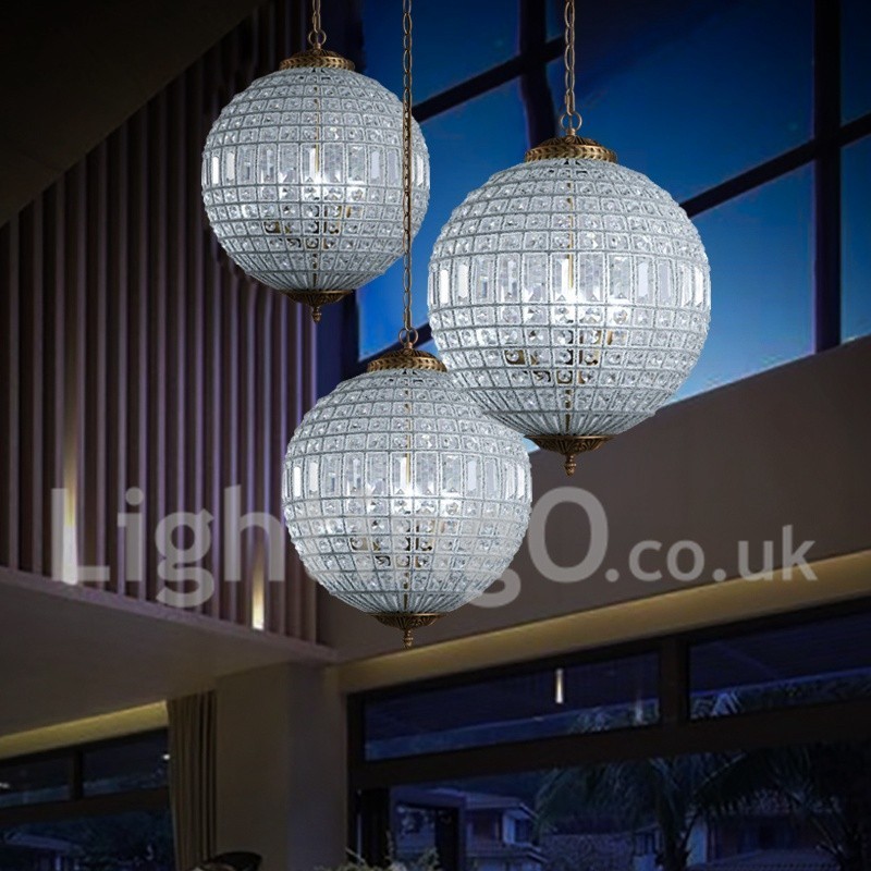 Lámpara colgante de techo de cristal K9 moderna con forma de globo, lámpara de araña para interiores, lámparas de tambor, accesorios de iluminación