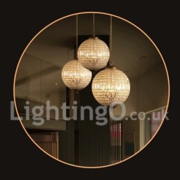 Lámpara colgante de techo de cristal K9 moderna con forma de globo, lámpara de araña para interiores, lámparas de tambor, accesorios de iluminación