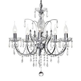 Elegante lámpara de araña de cristal con 5 luces
