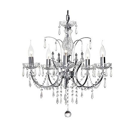 Elegante lámpara de araña de cristal con 5 luces Elegante lámpara de araña de cristal con 5 luces