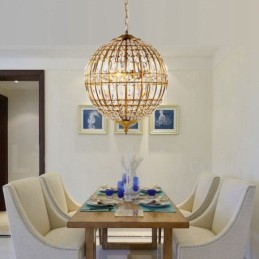 Lámpara colgante de techo de cristal K9 moderna con forma de globo, lámparas de araña para interiores, accesorios de iluminación