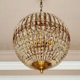 Lámpara colgante de techo de cristal K9 moderna con forma de globo, lámparas de araña para interiores, accesorios de iluminación