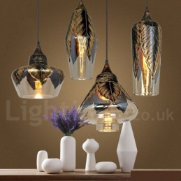 Lámpara colgante de salón de cristal retro europeo